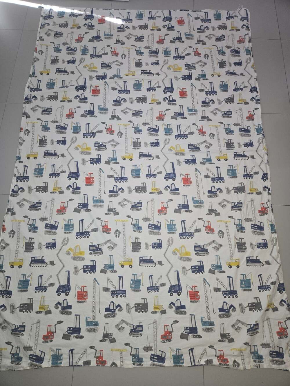 Pottery Barn Kids Construction Equipment Bulldozer TWIN Flat Sheet 100% Cotton
